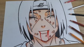 COMO DESENHAR O ITACHI  SORRISO DA MORTE  CENA ANIME NARUTO [upl. by Sirref]