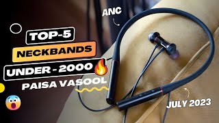 Top 5 Best Wireless Neckband Under 2000 ⚡ Best Bluetooth Neckband under 2000⚡ August 2023 [upl. by Newel957]