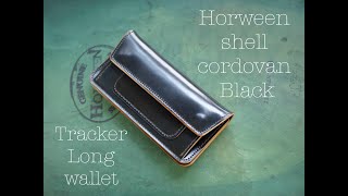 Tracker long wallet  Horween shell cordovan Black [upl. by Otreblaug]