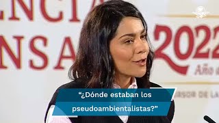 Elizabeth García Vilchis defiende al Tren Maya ante quotdevastaciónquot de Xcaret [upl. by Anifesoj809]