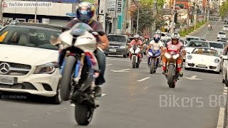 Bikers 80  Kawasaki Burnout Suzuki Honda BMW Wheelie Yamaha Ducati amp More Superbikes [upl. by Zawde557]