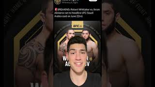 Ikram Aliskerov vs Robert Whittaker is OFFICIAL [upl. by Sivie]