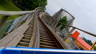 Thunder Run Roller Coaster Front Seat 4K POV Kentucky Kingdom [upl. by Viking]