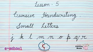 Cursive handwriting lesson 5  Method for Small letters  Alphabets from j to r  step by Step [upl. by Santini616]