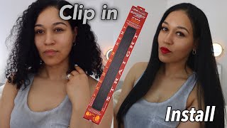 Installing Clip in Hair Extensions 💇🏽‍♀️ featuring Sally’s Beauty  Euronext 18 inch [upl. by Jarita]