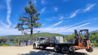 Moffett Forklift Delivery  Lake Hemet easy Delivery on a Busy Summer Weekend [upl. by Marlene]