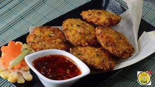 Fried Corn Cakes with Green Onions  By Vahchef  vahrehvahcom [upl. by Lelia]