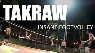 Takraw  Insane Asian Footvolley Game best 10 volleys [upl. by Bascomb]