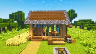 MINECRAFT How To Build A Wooden House  Tutorial 1 [upl. by Ididn]