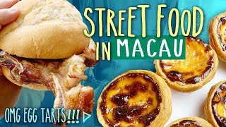 Trying TRADITIONAL Eats amp Local Street Food in Macau China  OMG EGG TARTS [upl. by Lottie]