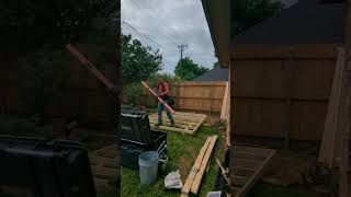 Installing a 8x8 backyard storage shed [upl. by Eadahs]