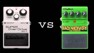 Boss SD1 vs Digitech Bad Monkey for boosting only [upl. by Ynotna]