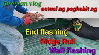 Ridge Roll End flashingWall Flashing quotactual installquotforeman fuentes [upl. by Atinaj]