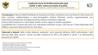 13 Confronto tra le fonti informative dei parti CEDAP e SDO come strumento di qualità [upl. by Dannie764]