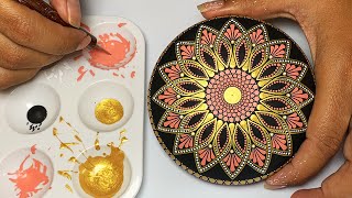 Mandala Art Dot Painting Rocks Tutorial Painted Stones for Beginners How To Drawing Satisfying Video [upl. by Morville]