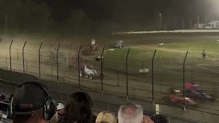 Feature Race for Wingless Sprints big crash part 13 6152024 at Wilmot Raceway [upl. by Haleigh109]