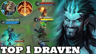 Wild Rift Draven  Top 1 Draven Gameplay quotDraven Mainquot Rank Challenger [upl. by Rolan438]