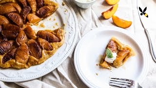 Peach Tarte Tatin Recipe  HoneysuckleCatering [upl. by Sad]