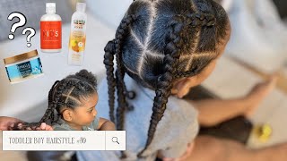 TODDLER BOY HAIRSTYLE 50  WASH LCO AND STYLE  PROTECTIVE STYLE  CURLY HAIR ROUTINE  CANTU KIDS [upl. by Komsa659]