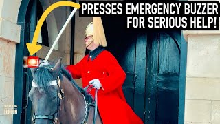 HORSE QUITS amp RUNS OFF 🐎😱 Horse Guards Royal guard King’s Guard London [upl. by Hills725]