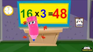 School Tutorial  16 Times Table Song  Kids Songs With Lyrics [upl. by Port109]