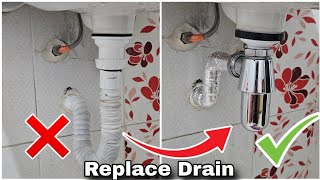 طريقة تغيير سيفون الحوض بطريقة احترافية How to replace a sink drain [upl. by Genevieve531]