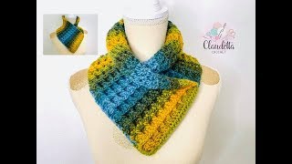 Crochet EASY COWL  Waffle stitch  Beginner [upl. by Yentruok]