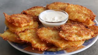 Einfaches KARTOFFELPUFFER Rezept  Knusprige REIBEPLÄTZCHEN  LeckerTV [upl. by Akirre]