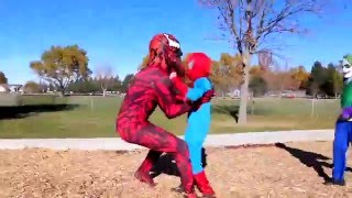 Joker amp Spiderman Vs Carnage In Real Life Kid Superhero Fight [upl. by Sup]