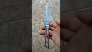 Cuchillo en acero damasco patrón ladder [upl. by Latsirhc720]