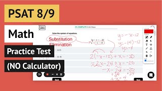 PSAT 89 Math Practice Test  No Calculator [upl. by Jeannine]