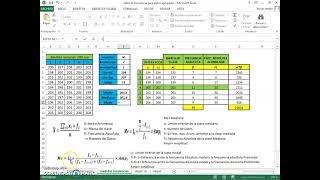 Cálculo de Media Mediana y Moda para datos agrupados en intervalos con Excel [upl. by Doowyah]