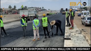 Break Asphalting Begins On The Highway At Shikpontele OFANKOR NSAWAM ROAD EXPANSION PROJECT LIVE [upl. by Liggitt197]