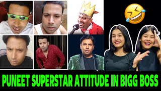 Puneet Superstar Attitude in Bigg Boss  Lord Puneet Superstar bbott2 puneetsuperstar reaction [upl. by Chally]