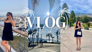 VISITING THE FRENCH RIVIERA AND MONACO  Beach vacation shopping and restaurants [upl. by Eibocaj618]