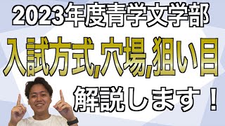 【2023年度】青山学院大学文学部の入試方式、穴場、狙い目を解説 [upl. by Rotsen]