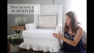 How to Slipcover a Wingback Chair [upl. by Kiraa]