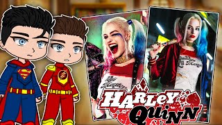 Justice League React To Harley Quinn  DC  Suicide Squad  Gacha react [upl. by Anirahtak419]