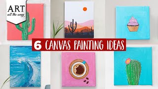 6 Canvas Painting Ideas  DIY Home Decors  Canvas Painting Tutorial [upl. by Hazel795]