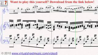 Canon in D for piano and violin sheet music by Pachelbel  Video Score [upl. by Jarrid]