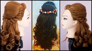 Wedding Hairstyle  Asian Wedding Hairstyles  Easy Wedding Hairstyle  Curly Hairstyles [upl. by Enriqueta]