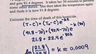 Coroner Time of Death problem solving exponentials [upl. by Viviyan]