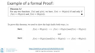 UNC Algorithms and Analysis  S23  Lecture 3  Merge Sort and Loop Invariants [upl. by Sidwel]