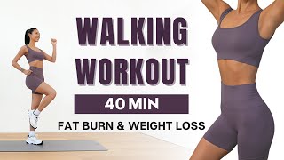 40 MIN WALKING WORKOUT  Full Body Fat Burn  No Jumping No Squats No Lunges [upl. by Desai]