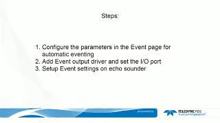 Teledyne PDS Events to an echo sounder [upl. by Male]