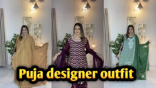 Puja designer outfit collection  Bengal Vibes flat 30 discount [upl. by Valerlan]