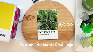 Part 3100 Pantone Challenge POSTCARDS 🎨 paint with me gouache [upl. by Zurek]