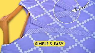 Boat Neck with V Placket Double Thread Design  Beginner Tutorial  اردو  हिंदी [upl. by Kahaleel]