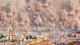 🚨Horrible today Live Footage of Explosion etna volcano In Italy  Ash Cover the Sun in city sicily [upl. by Evangelina]