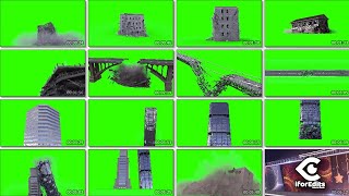 28 Real 3D Demolition  Destruction of Urban City  Green Screen  FREE TO USE  iforEdits [upl. by Zins]